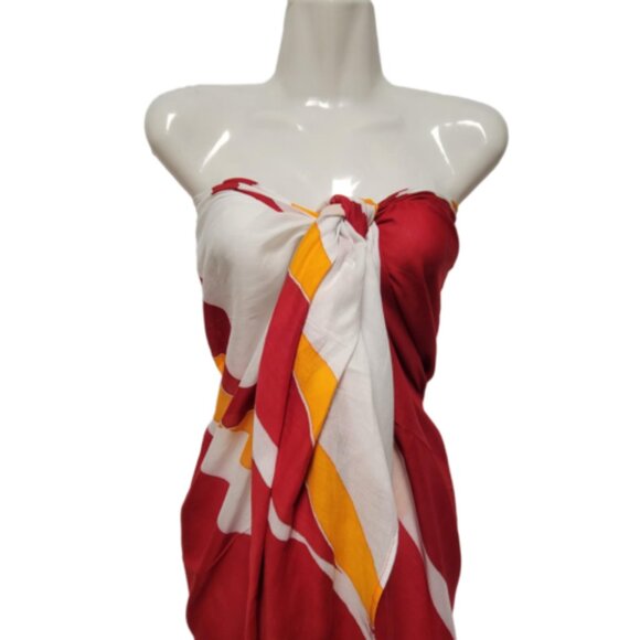 Womens Sarong Cotton Wrap, Handpainted Batik Wrapskirt Beach Pareo Beachwear-NEW - Picture 3 of 6